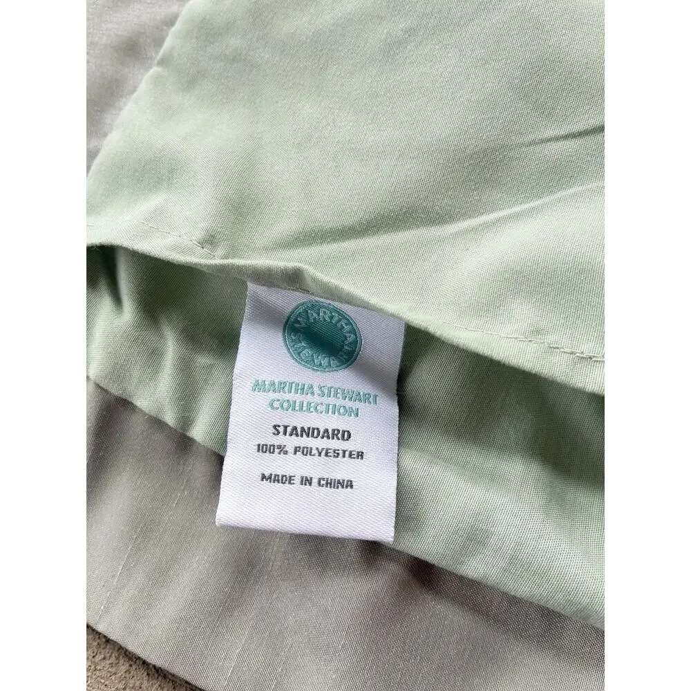 Martha Stewart Collection Mint Green & Silver Jacquard Damask Pillow Shams (2)